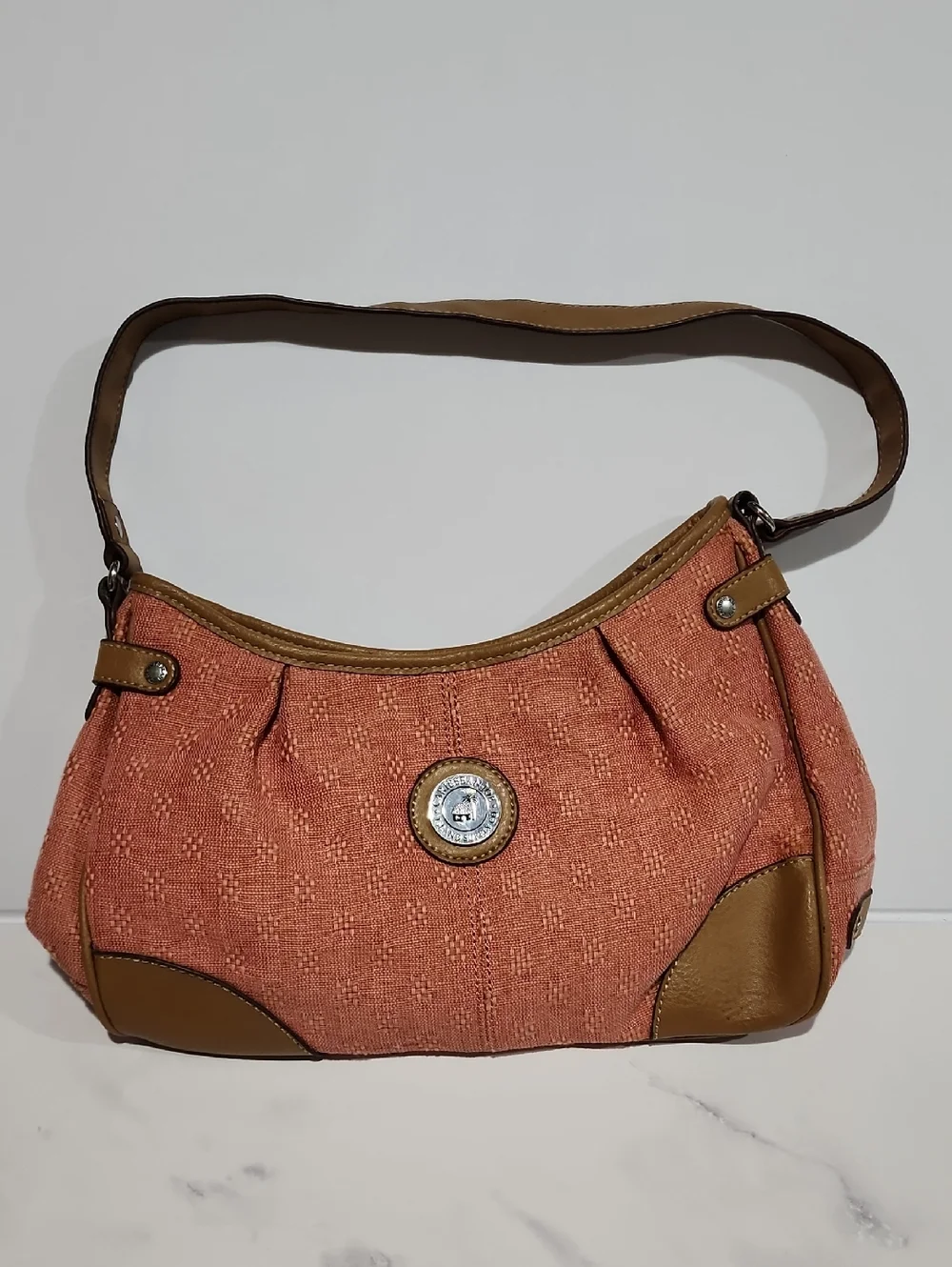 Caribban Joe Shoulder Brown & Peach Bag
